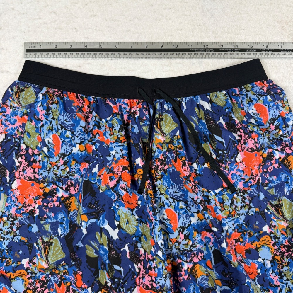 Nike Dri-FIT Womens XXL Running‎ Shorts Abstract Floral Blue Orange 4.5 Inseam - Picture 5 of 7